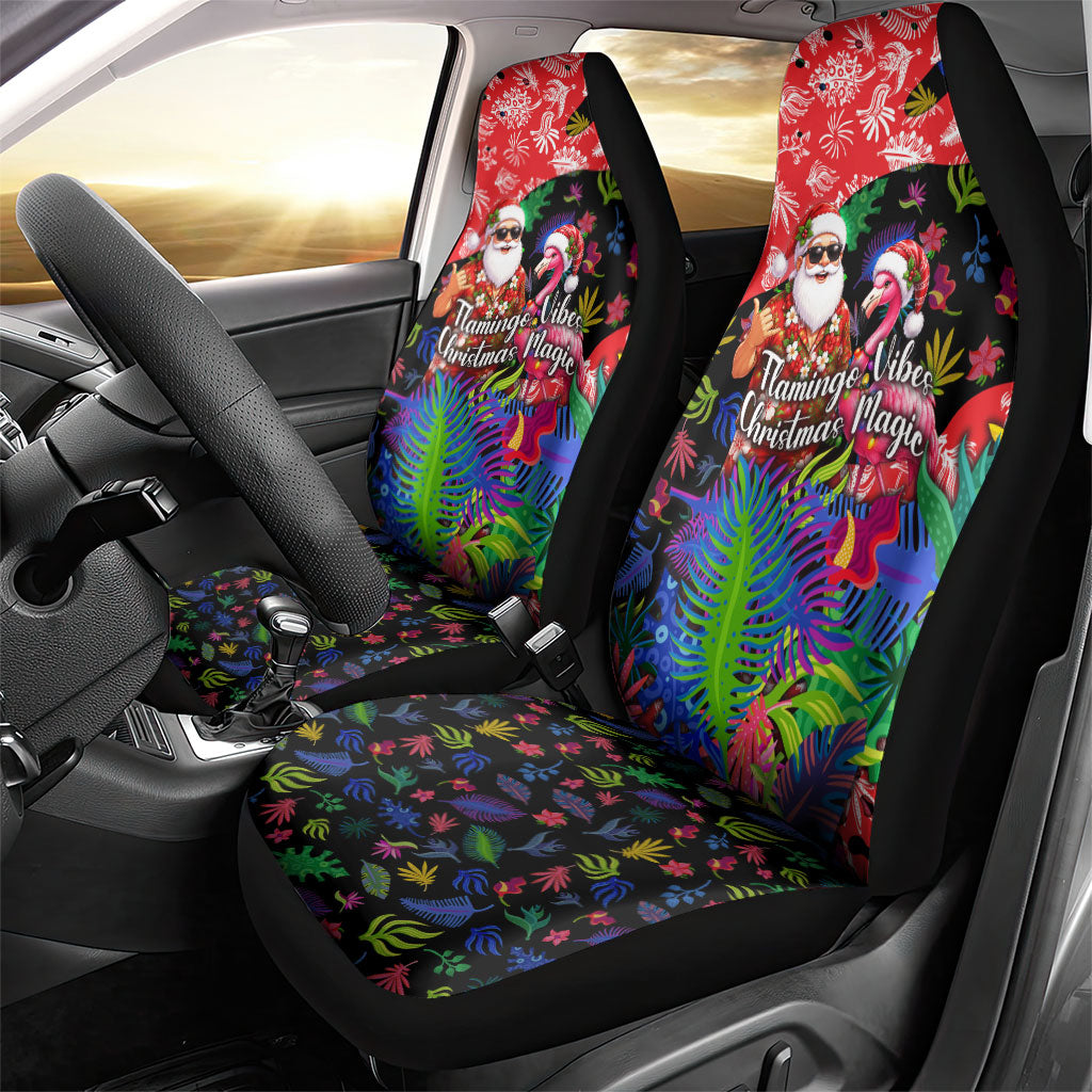 Christmas In July Flamingo Car Seat Cover Magic Santa Claus Festive Tropical Hawaiian Beach Birds