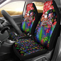 Christmas In July Flamingo Car Seat Cover Magic Santa Claus Festive Tropical Hawaiian Beach Birds