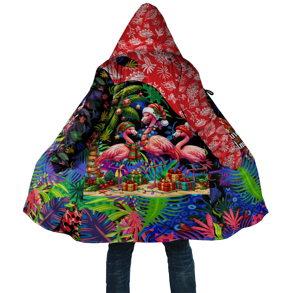 Christmas In July Flamingo Cloak Magic Santa Claus Festive Tropical Hawaiian Beach Birds
