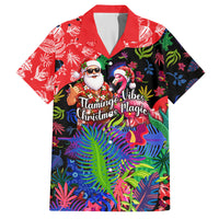 Christmas In July Flamingo Hawaiian Shirt Magic Santa Claus Festive Tropical Hawaiian Beach Birds