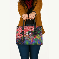 Christmas In July Flamingo Leather Bag Magic Santa Claus Festive Tropical Hawaiian Beach Birds