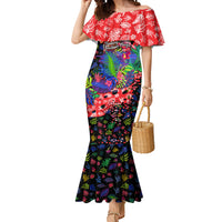 Christmas In July Flamingo Mermaid Dress Magic Santa Claus Festive Tropical Hawaiian Beach Birds