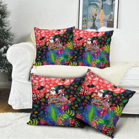 Christmas In July Flamingo Pillow Cover Magic Santa Claus Festive Tropical Hawaiian Beach Birds