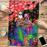 Christmas In July Flamingo Puzzle Magic Santa Claus Festive Tropical Hawaiian Beach Birds