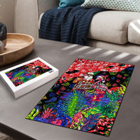 Christmas In July Flamingo Puzzle Magic Santa Claus Festive Tropical Hawaiian Beach Birds