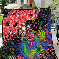 Christmas In July Flamingo Quilt Magic Santa Claus Festive Tropical Hawaiian Beach Birds