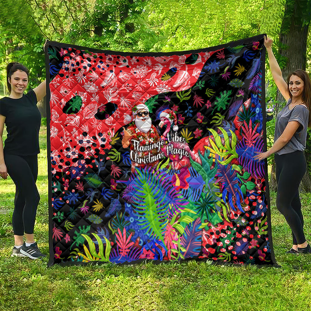 Christmas In July Flamingo Quilt Magic Santa Claus Festive Tropical Hawaiian Beach Birds