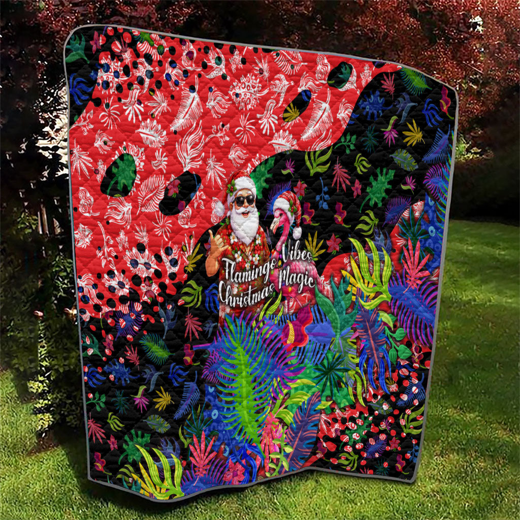 Christmas In July Flamingo Quilt Magic Santa Claus Festive Tropical Hawaiian Beach Birds