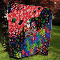 Christmas In July Flamingo Quilt Magic Santa Claus Festive Tropical Hawaiian Beach Birds