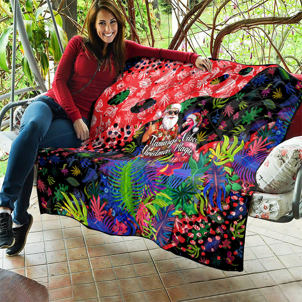 Christmas In July Flamingo Quilt Magic Santa Claus Festive Tropical Hawaiian Beach Birds