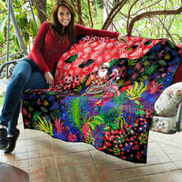 Christmas In July Flamingo Quilt Magic Santa Claus Festive Tropical Hawaiian Beach Birds