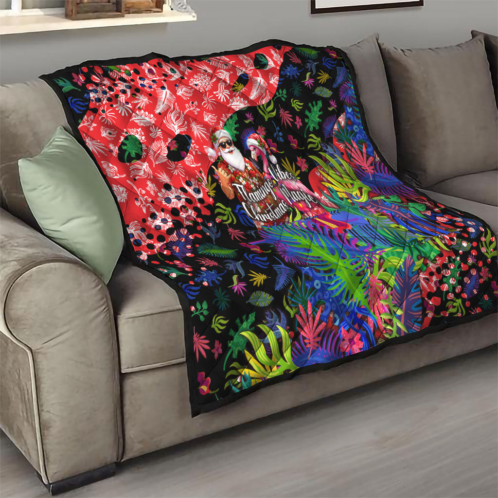 Christmas In July Flamingo Quilt Magic Santa Claus Festive Tropical Hawaiian Beach Birds