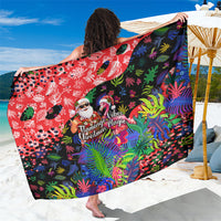 Christmas In July Flamingo Sarong Magic Santa Claus Festive Tropical Hawaiian Beach Birds
