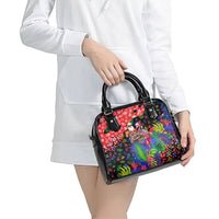 Christmas In July Flamingo Shoulder Handbag Magic Santa Claus Festive Tropical Hawaiian Beach Birds