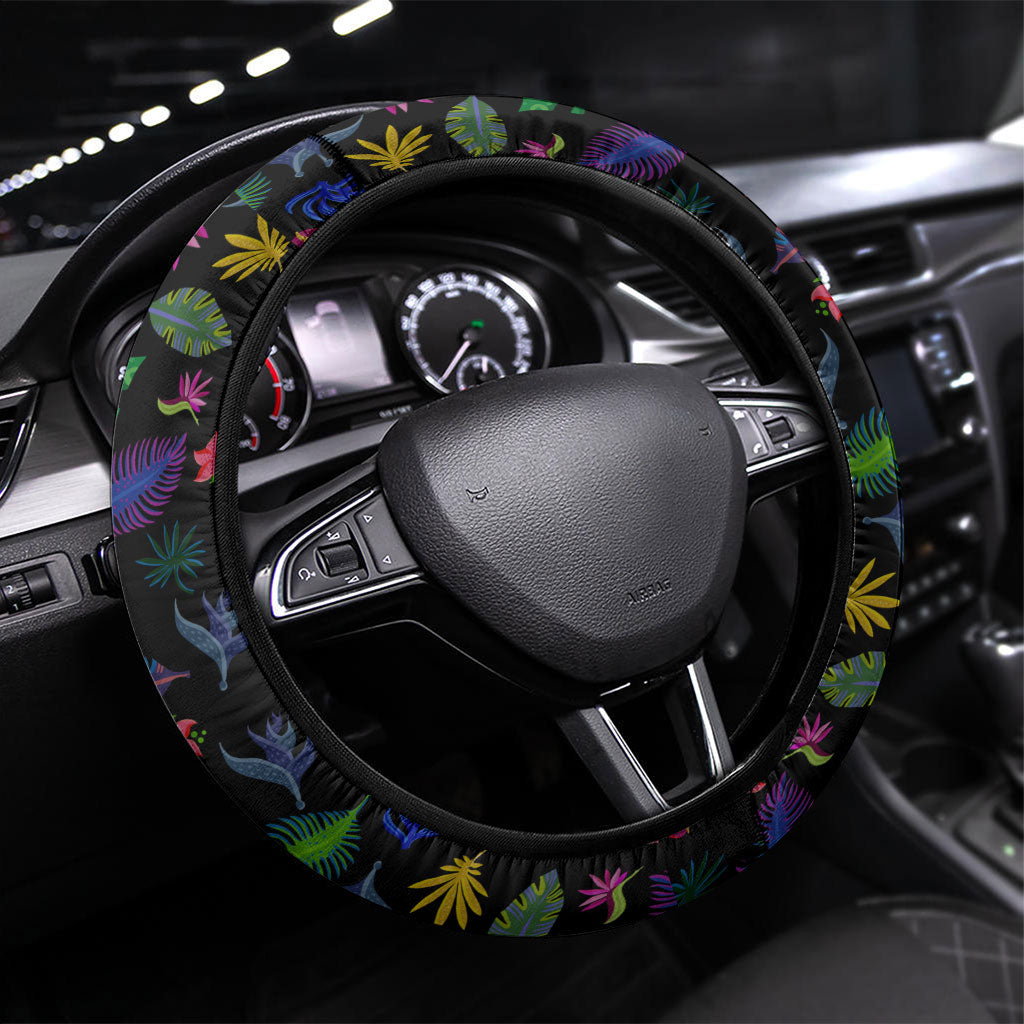 Christmas In July Flamingo Steering Wheel Cover Magic Santa Claus Festive Tropical Hawaiian Beach Birds