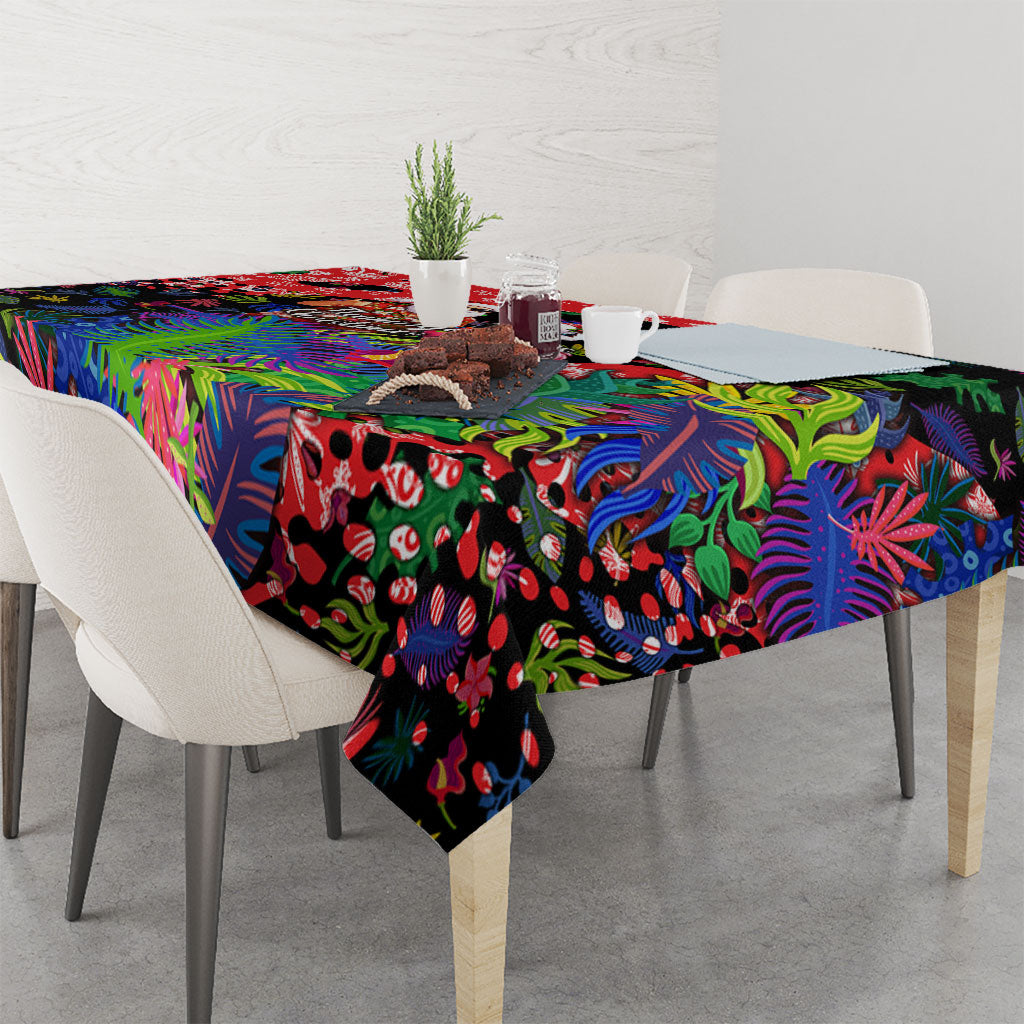 Christmas In July Flamingo Tablecloth Magic Santa Claus Festive Tropical Hawaiian Beach Birds