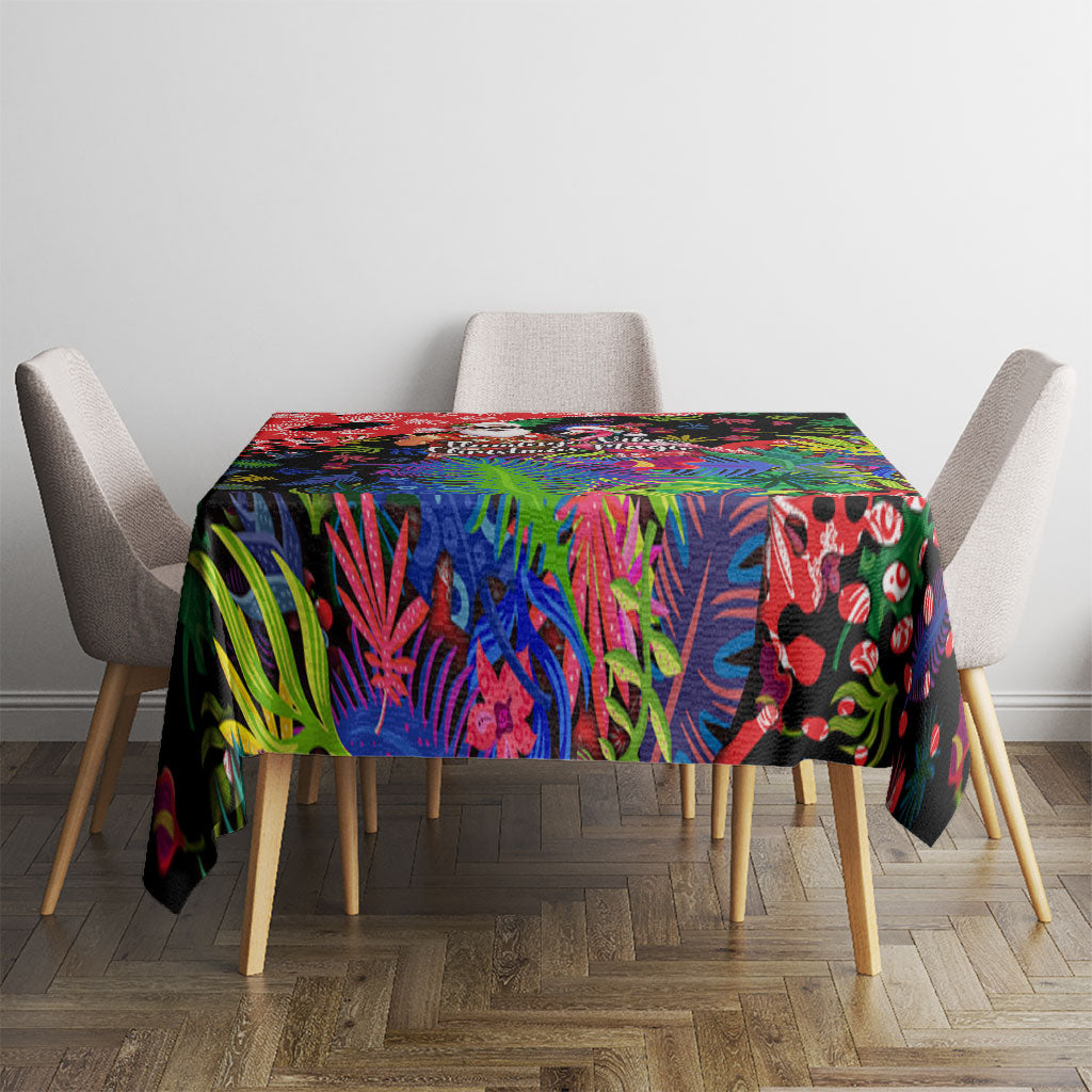 Christmas In July Flamingo Tablecloth Magic Santa Claus Festive Tropical Hawaiian Beach Birds