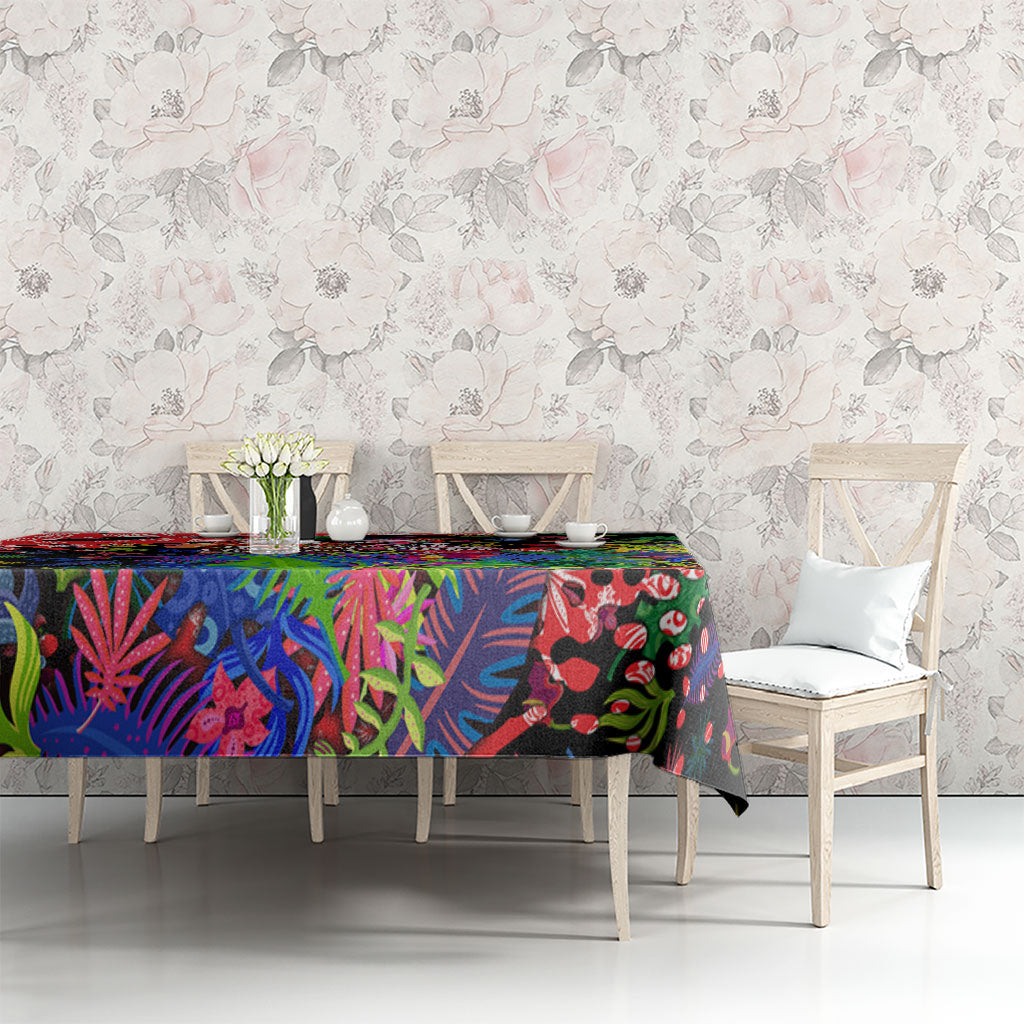 Christmas In July Flamingo Tablecloth Magic Santa Claus Festive Tropical Hawaiian Beach Birds