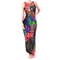 Christmas In July Flamingo Tank Maxi Dress Magic Santa Claus Festive Tropical Hawaiian Beach Birds