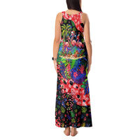 Christmas In July Flamingo Tank Maxi Dress Magic Santa Claus Festive Tropical Hawaiian Beach Birds
