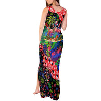 Christmas In July Flamingo Tank Maxi Dress Magic Santa Claus Festive Tropical Hawaiian Beach Birds
