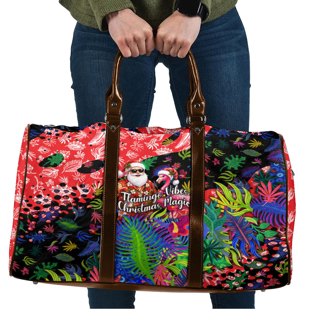 Christmas In July Flamingo Travel Bag Magic Santa Claus Festive Tropical Hawaiian Beach Birds