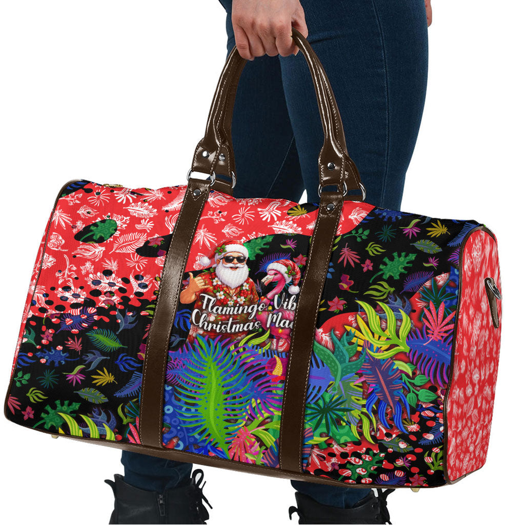 Christmas In July Flamingo Travel Bag Magic Santa Claus Festive Tropical Hawaiian Beach Birds