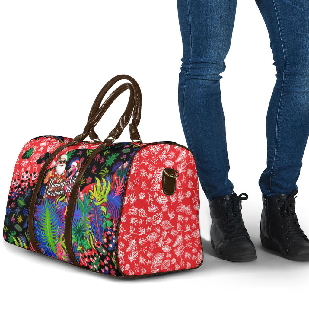 Christmas In July Flamingo Travel Bag Magic Santa Claus Festive Tropical Hawaiian Beach Birds