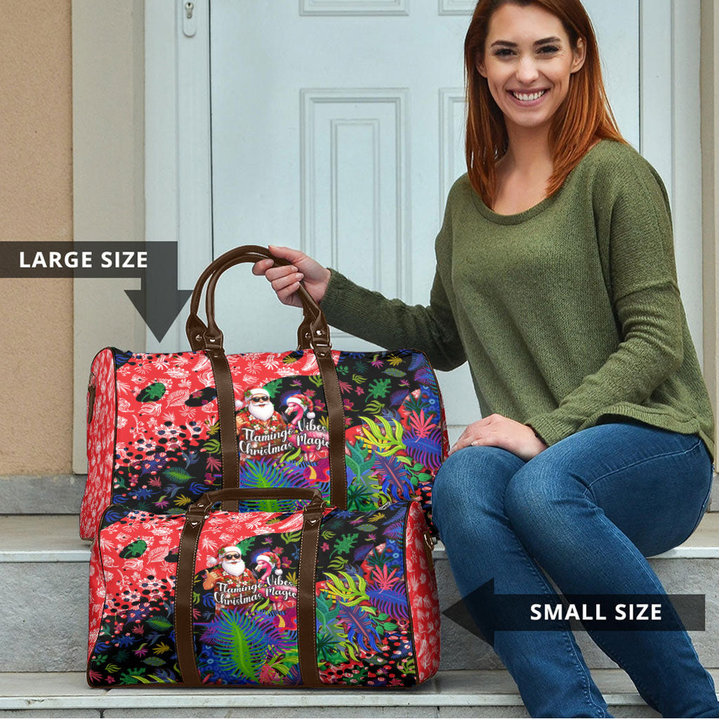 Christmas In July Flamingo Travel Bag Magic Santa Claus Festive Tropical Hawaiian Beach Birds