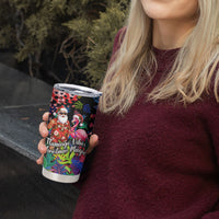 Christmas In July Flamingo Tumbler Cup Magic Santa Claus Festive Tropical Hawaiian Beach Birds