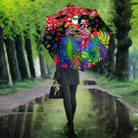 Christmas In July Flamingo Umbrella Magic Santa Claus Festive Tropical Hawaiian Beach Birds