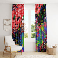 Christmas In July Flamingo Window Curtain Magic Santa Claus Festive Tropical Hawaiian Beach Birds