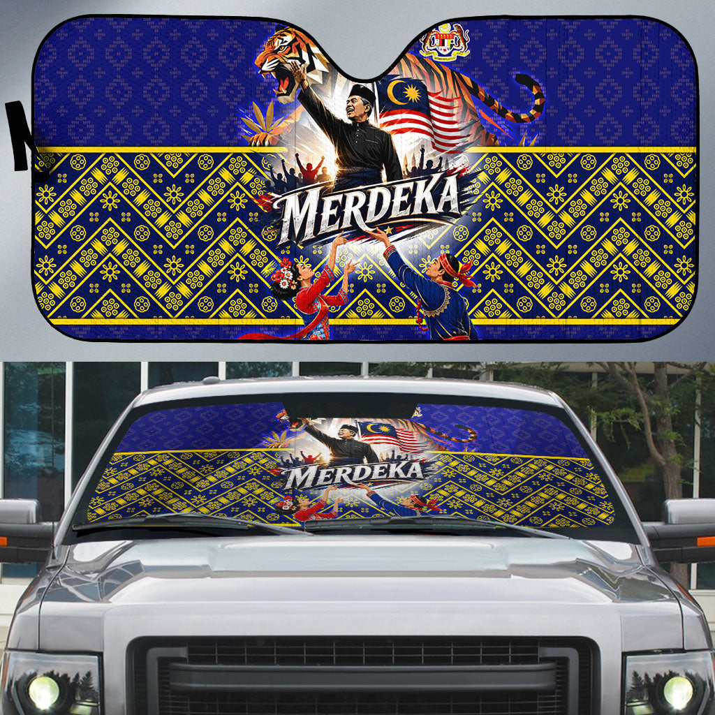 Malaysia Merdeka Independence Day Auto Sun Shade Patriotic Flag Crescent Moon Star Cultural