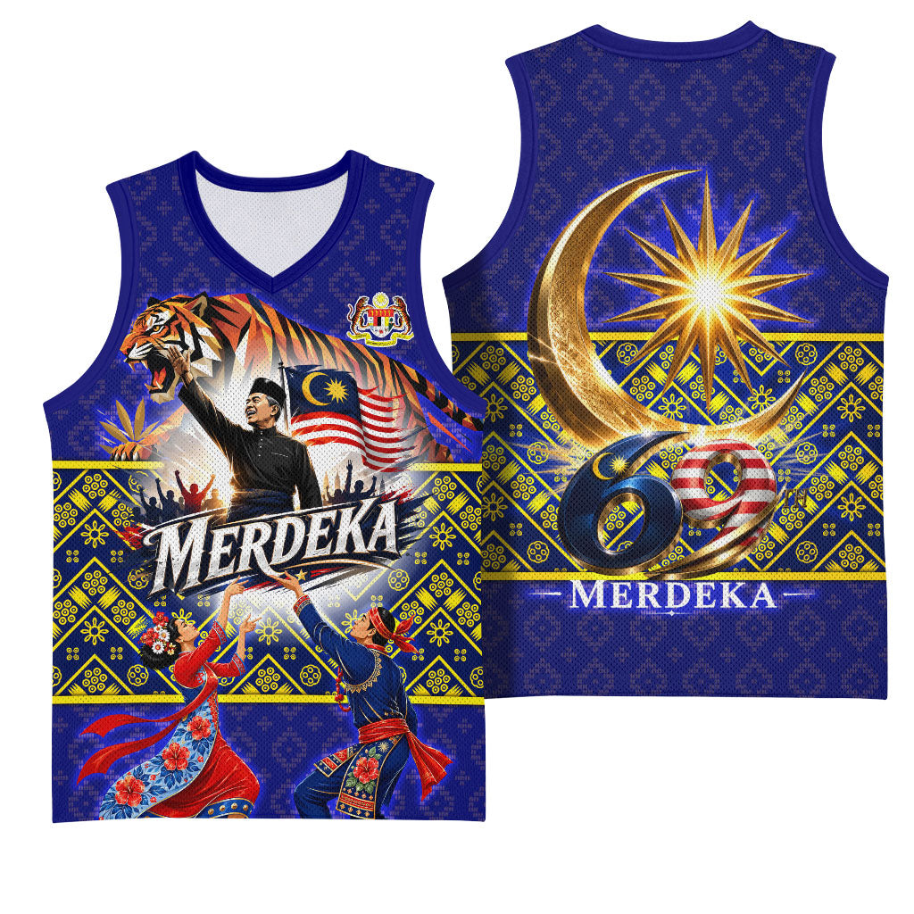 Malaysia Merdeka Independence Day Basketball Jersey Patriotic Flag Crescent Moon Star Cultural