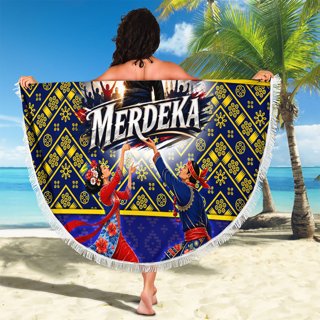 Malaysia Merdeka Independence Day Beach Blanket Patriotic Flag Crescent Moon Star Cultural