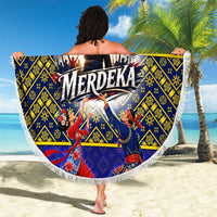 Malaysia Merdeka Independence Day Beach Blanket Patriotic Flag Crescent Moon Star Cultural