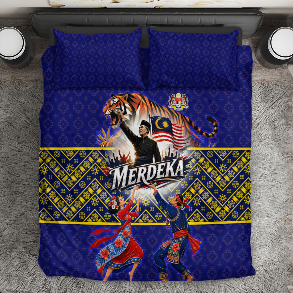 Malaysia Merdeka Independence Day Bedding Set Patriotic Flag Crescent Moon Star Cultural
