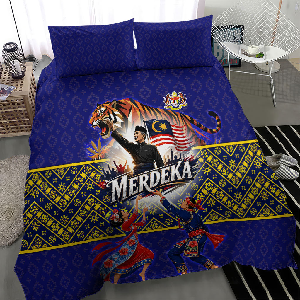 Malaysia Merdeka Independence Day Bedding Set Patriotic Flag Crescent Moon Star Cultural