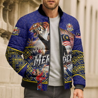 Malaysia Merdeka Independence Day Bomber Puffer Jacket Patriotic Flag Crescent Moon Star Cultural
