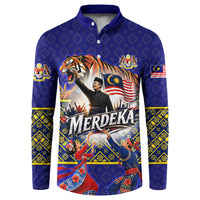 Malaysia Merdeka Independence Day Button Sweatshirt Patriotic Flag Crescent Moon Star Cultural