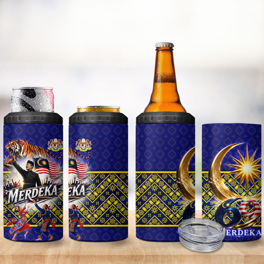 Malaysia Merdeka Independence Day 4 in 1 Can Cooler Tumbler Patriotic Flag Crescent Moon Star Cultural