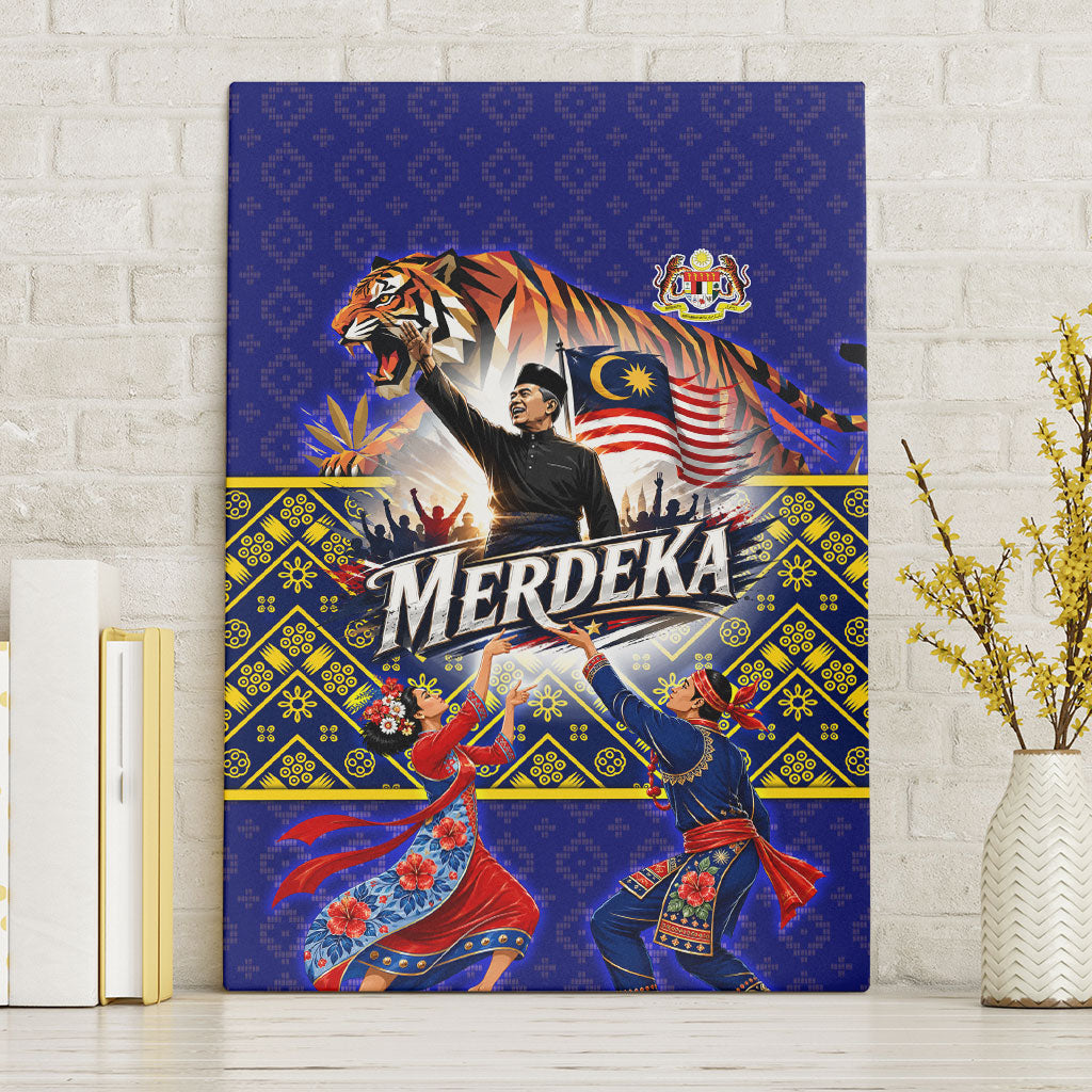 Malaysia Merdeka Independence Day Canvas Wall Art Patriotic Flag Crescent Moon Star Cultural
