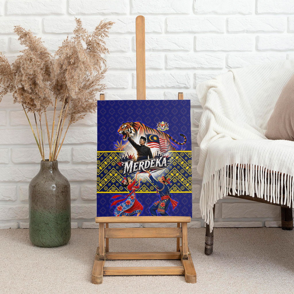 Malaysia Merdeka Independence Day Canvas Wall Art Patriotic Flag Crescent Moon Star Cultural