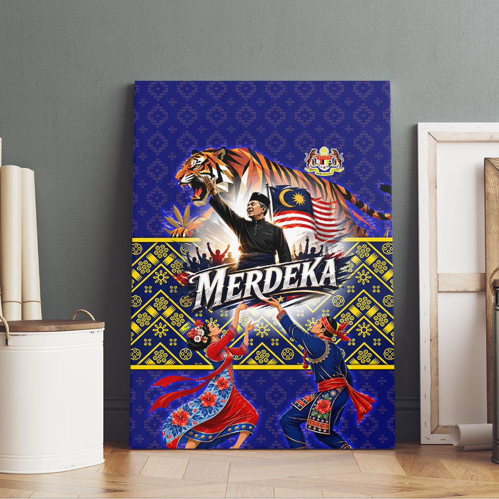 Malaysia Merdeka Independence Day Canvas Wall Art Patriotic Flag Crescent Moon Star Cultural