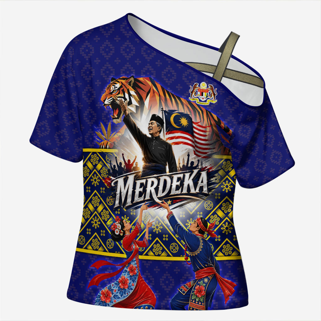 Malaysia Merdeka Independence Day Cross Shoulder Shirt Patriotic Flag Crescent Moon Star Cultural