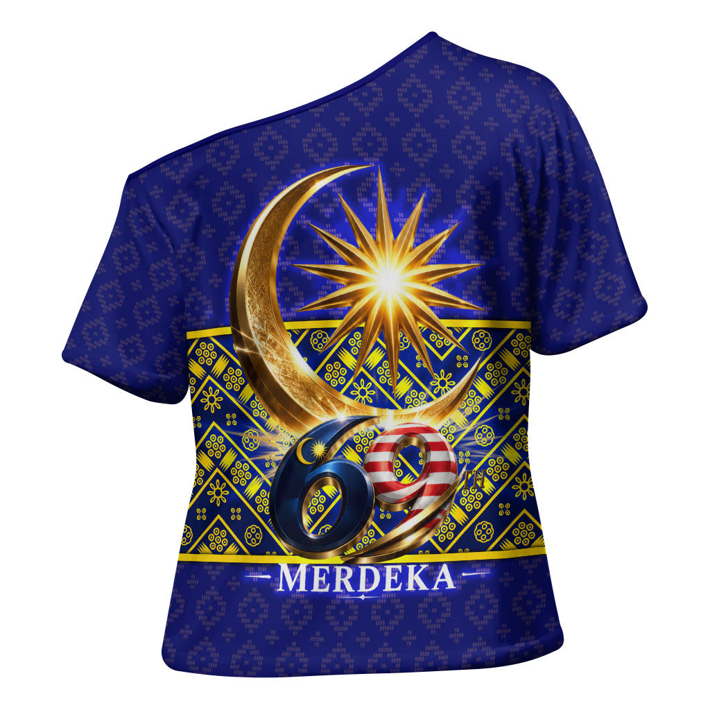 Malaysia Merdeka Independence Day Cross Shoulder Shirt Patriotic Flag Crescent Moon Star Cultural