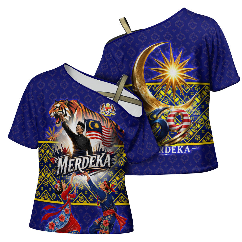 Malaysia Merdeka Independence Day Cross Shoulder Shirt Patriotic Flag Crescent Moon Star Cultural