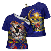 Malaysia Merdeka Independence Day Cross Shoulder Shirt Patriotic Flag Crescent Moon Star Cultural