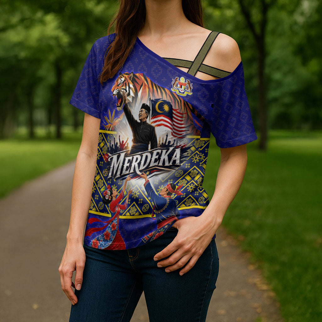 Malaysia Merdeka Independence Day Cross Shoulder Shirt Patriotic Flag Crescent Moon Star Cultural