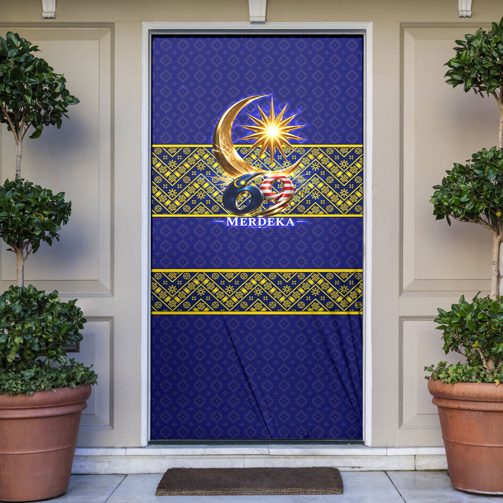 Malaysia Merdeka Independence Day Door Cover Patriotic Flag Crescent Moon Star Cultural